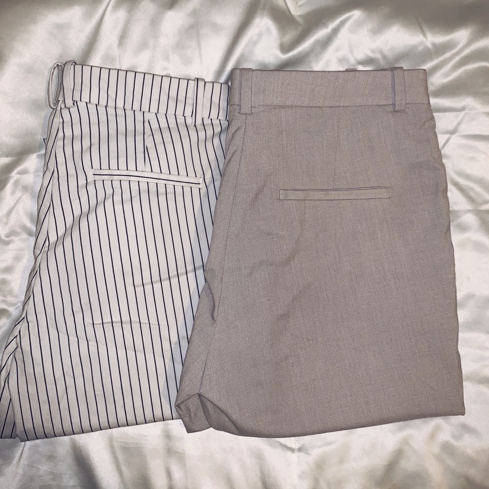 Work pants/ slacks | Striped black & white | Taupe